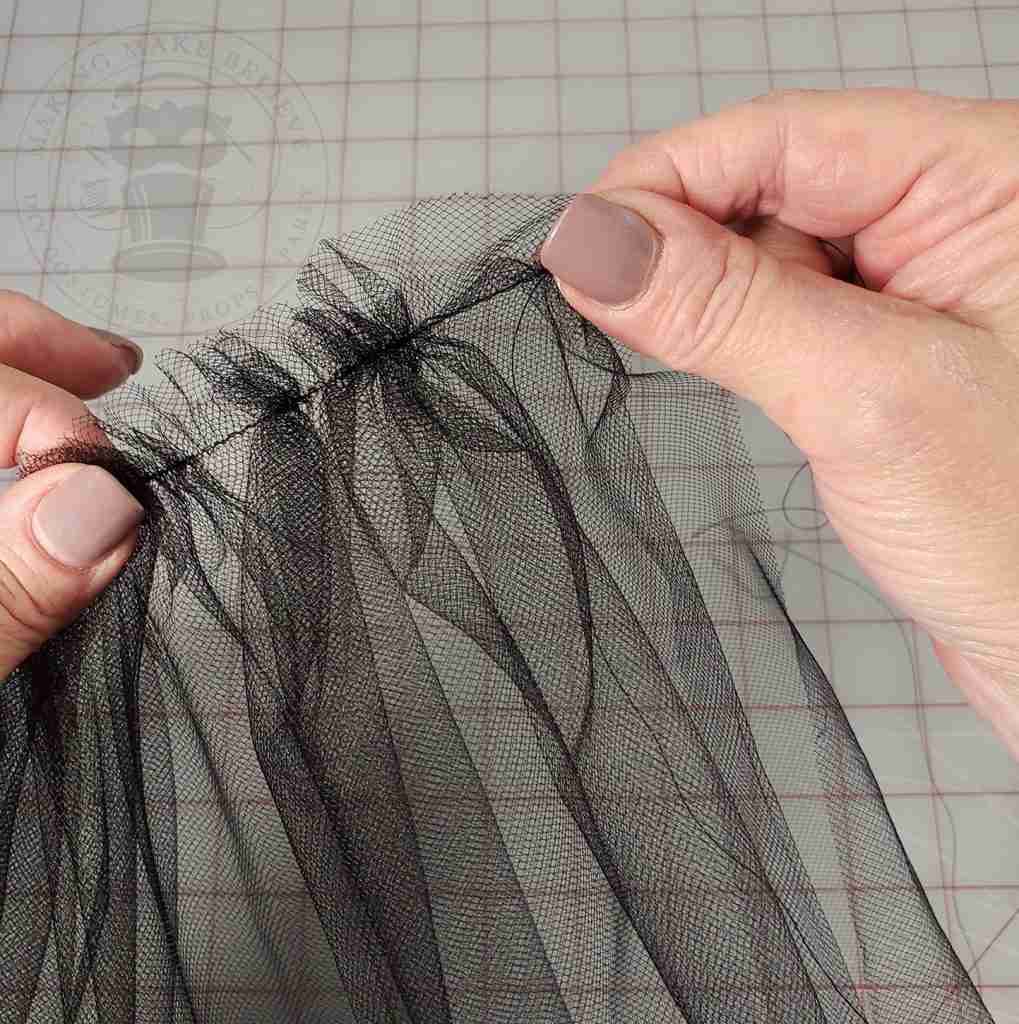 Move Tulle Along Thread To Gather