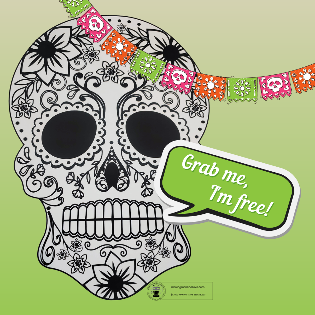 Print & Color Floral Sugar Skull Mask