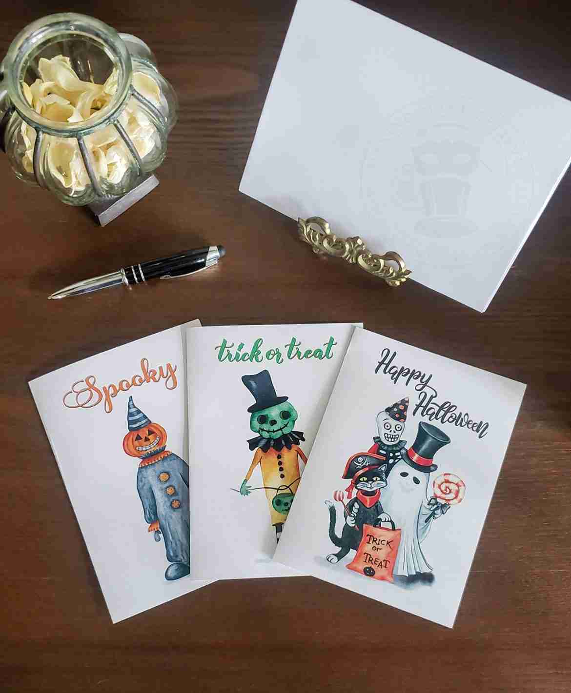 Trick Or Treat Printable Halloween Greeting Cards - Making Make Believe