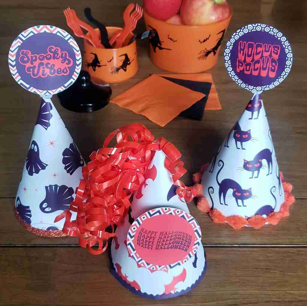 Retro Halloween Printable DIY Party Hats