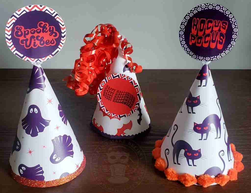 Retro Halloween Printable DIY Party Hats