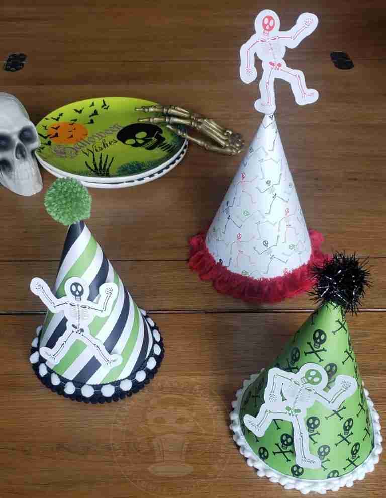 Skeleton Dance Halloween Printable DIY Party Hats