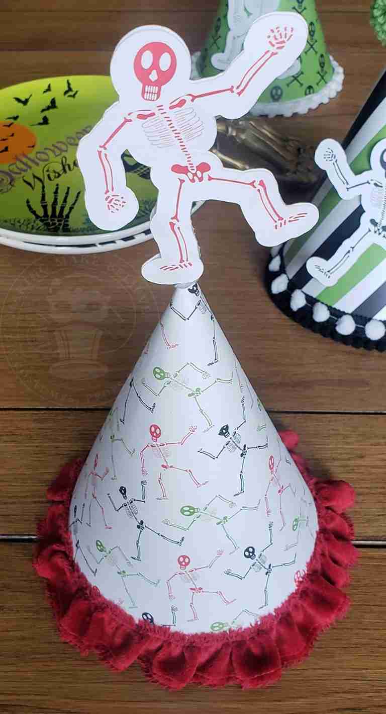Skeleton Dance Halloween Printable DIY Party Hats