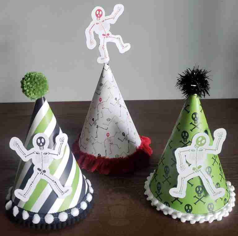 Skeleton Dance Halloween Printable DIY Party Hats