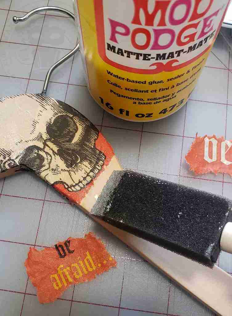 Mod Podge Image Onto Hanger