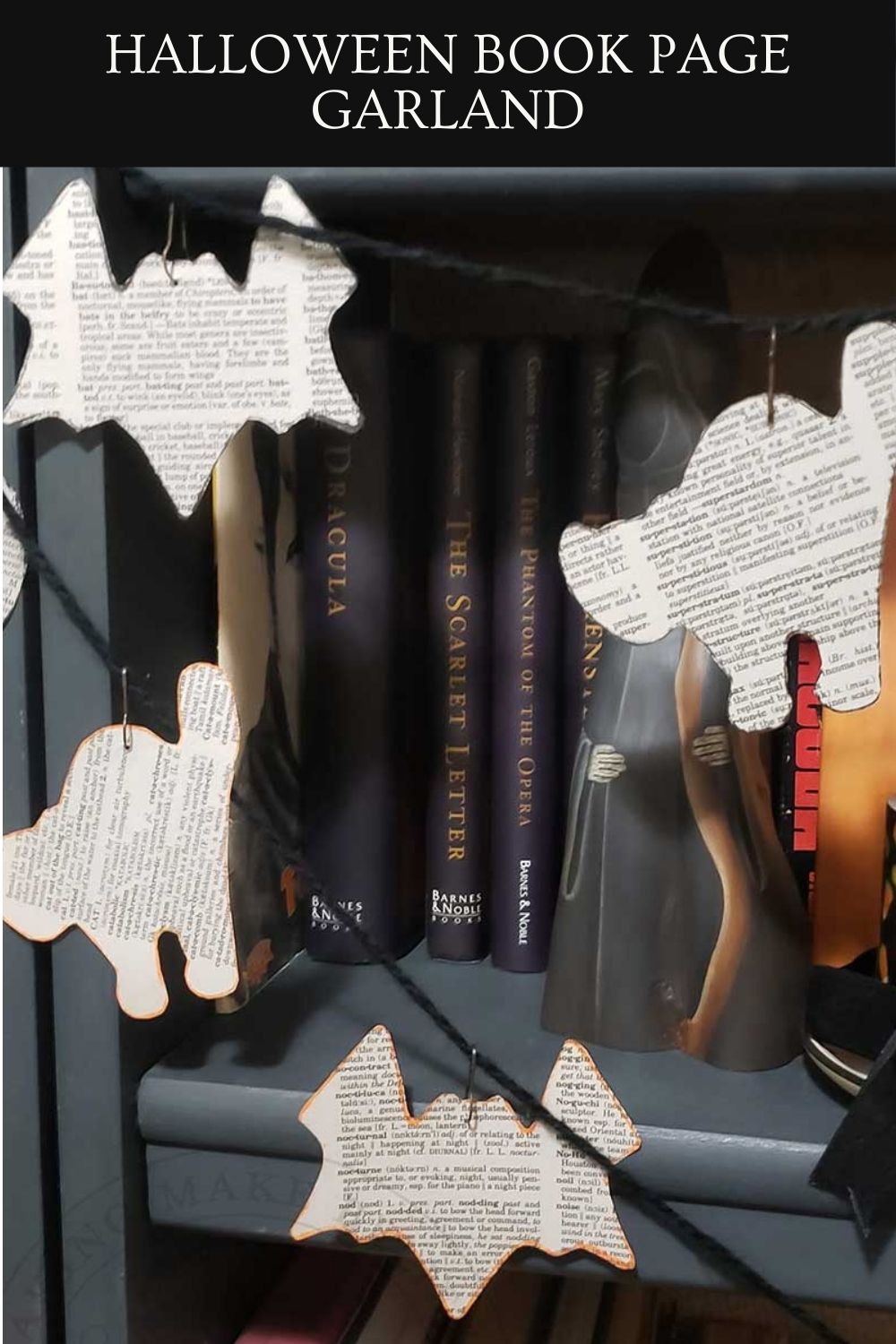 Halloween book page garland
