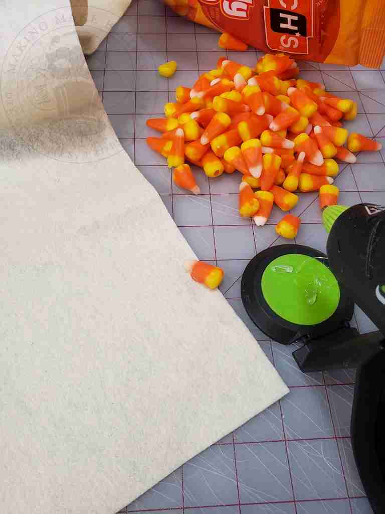 Glue Candy Corn To Edge of Fabric