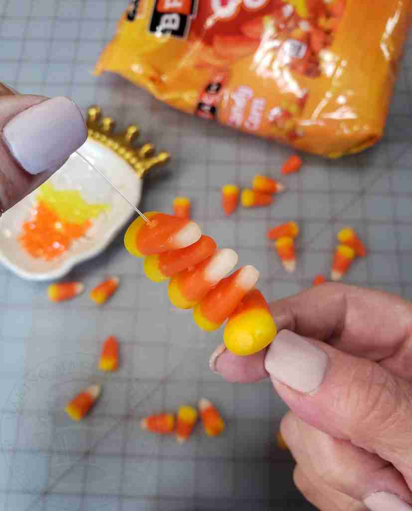 String Candy Corn Onto Monofilament