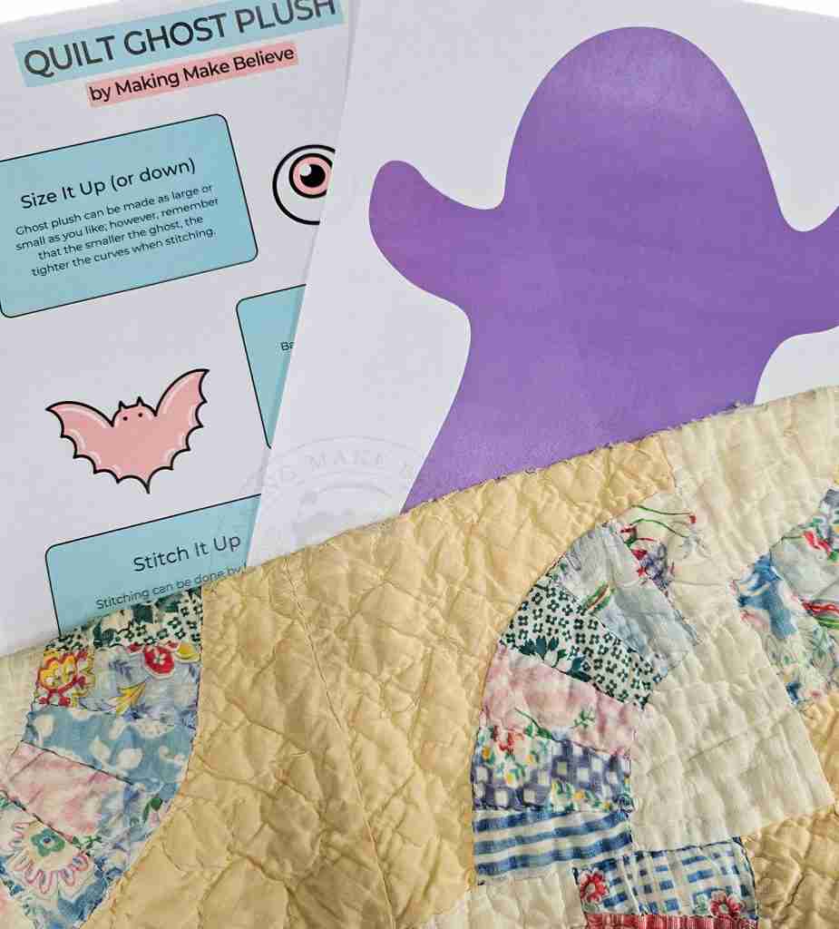 Quilt Ghost Plush Infographic & Template