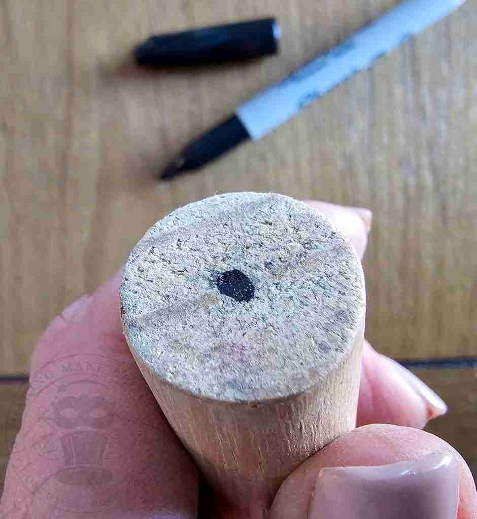 Mark Center on Dowel Cane