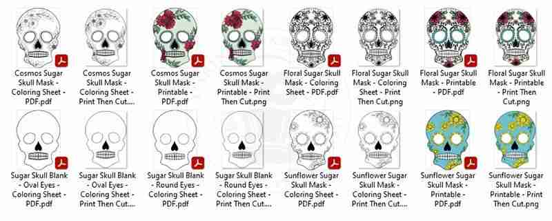 Sugar Skull Mask Variations