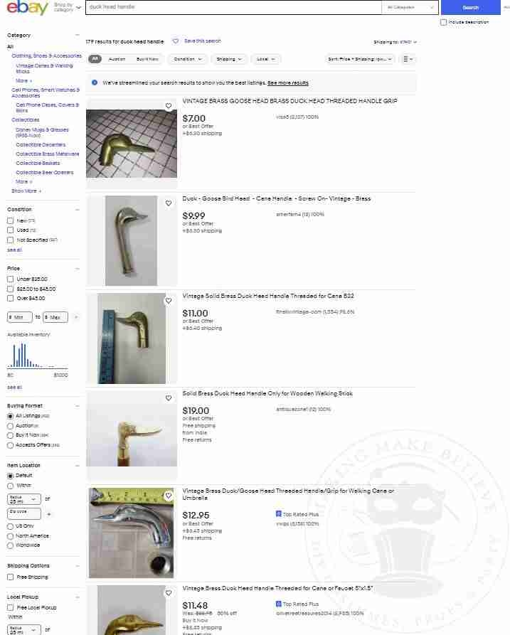 Duck Cane Handle eBay Search