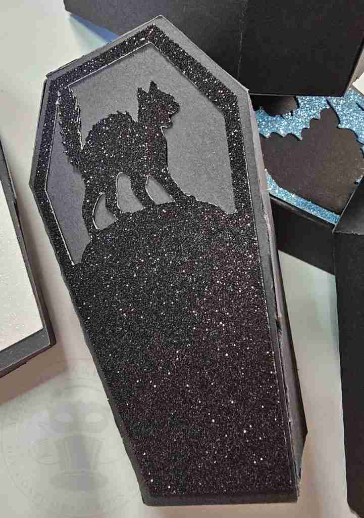 Completed Scaredy Cat Coffin Favor Box