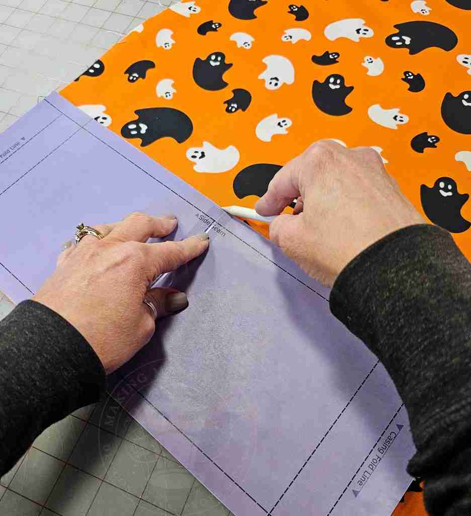 Transfer Halloween Treat Bag Template To Fabric