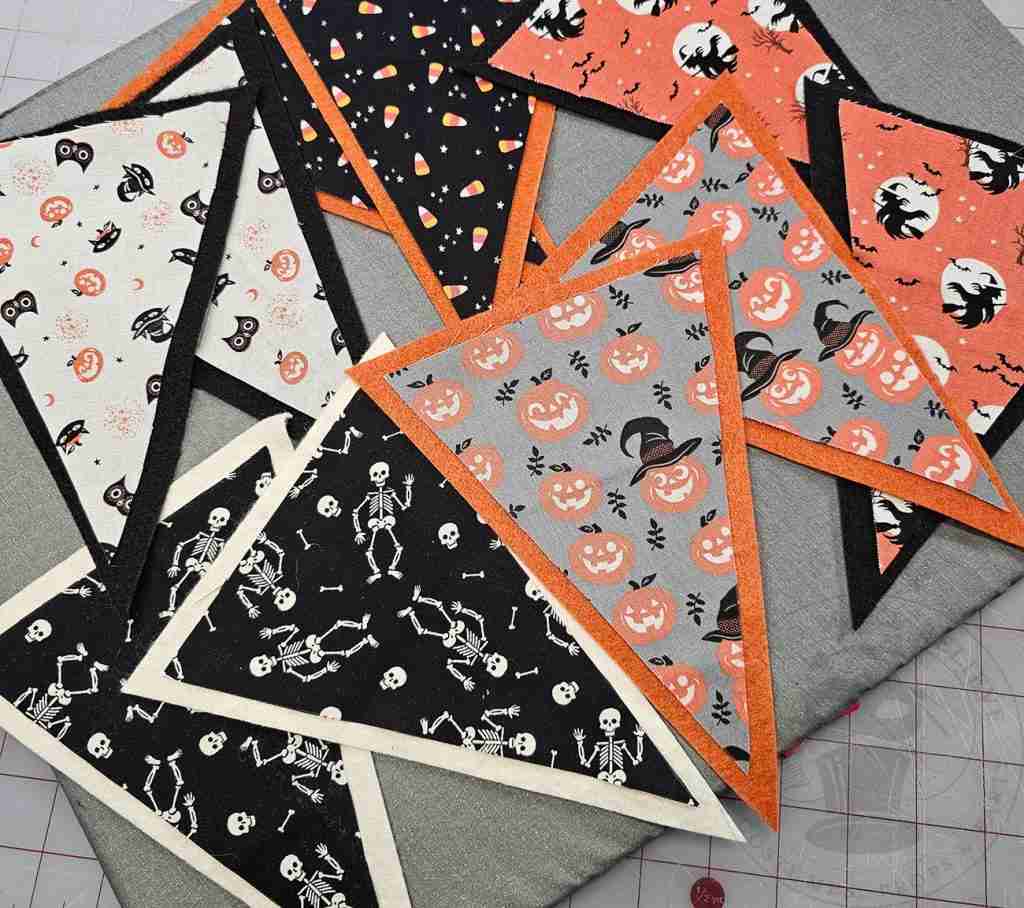 Stack Fabric Pennant Onto Felt