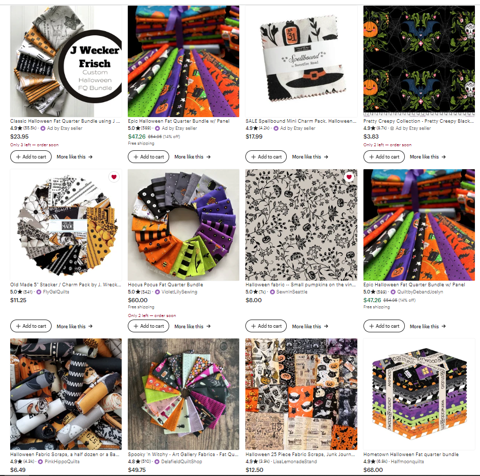 Etsy Halloween Fabric Scraps SS