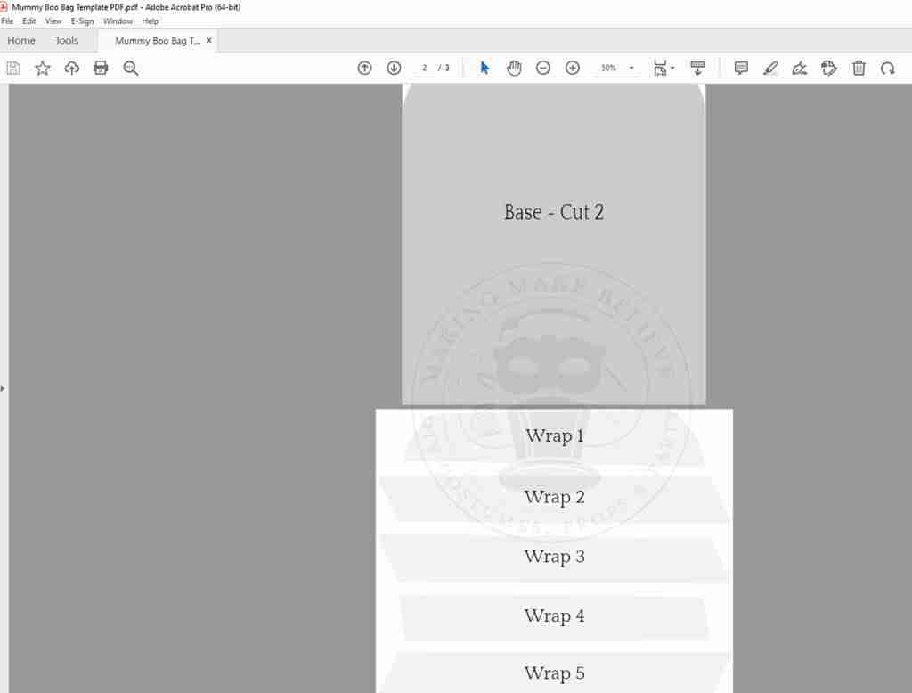 Mummy Boo Bag Template PDF