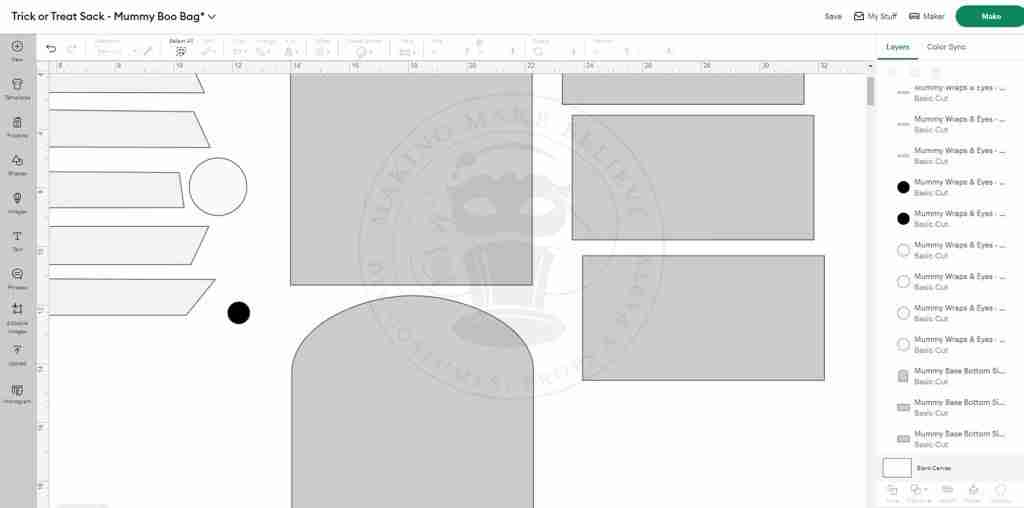 Mummy Boo Bag Template SVG