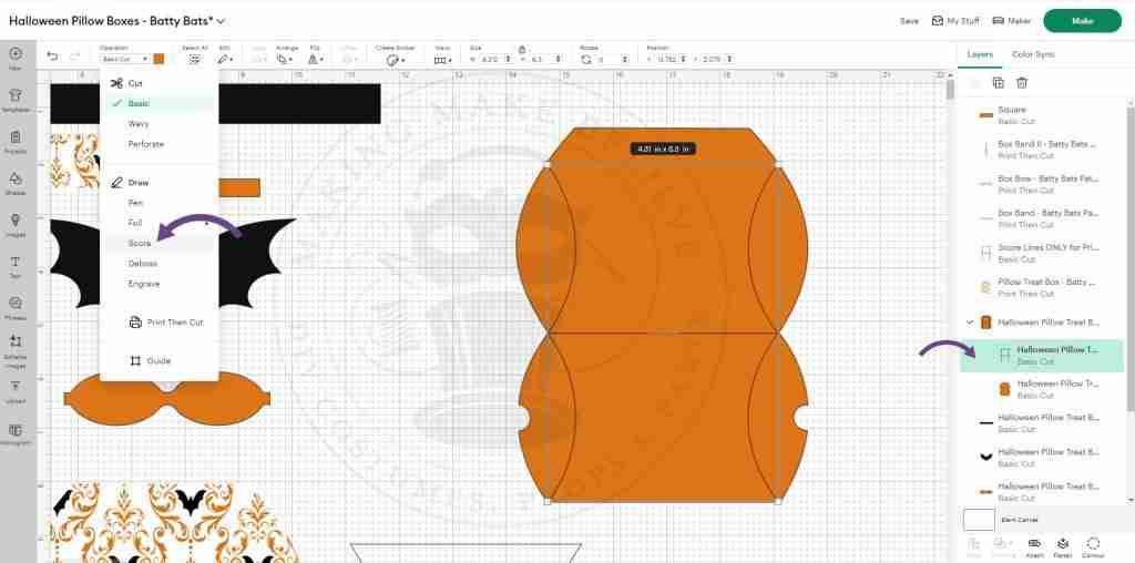 Halloween Pillow Box Score in Dropdown