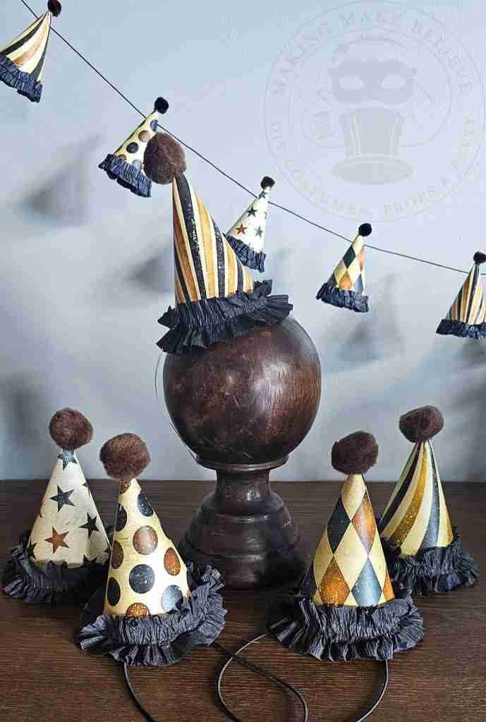 Mini Paper Clown Hat & Garland Haunted Circus