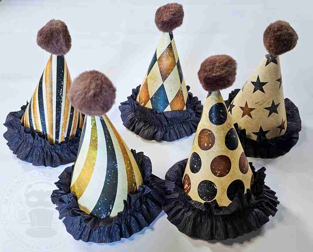 Decorated Mini Clown Hats