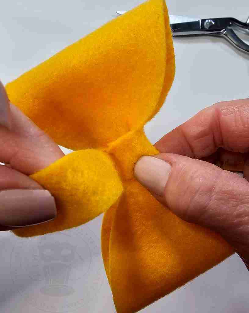 Wrap Band Around Center of Bow Tie