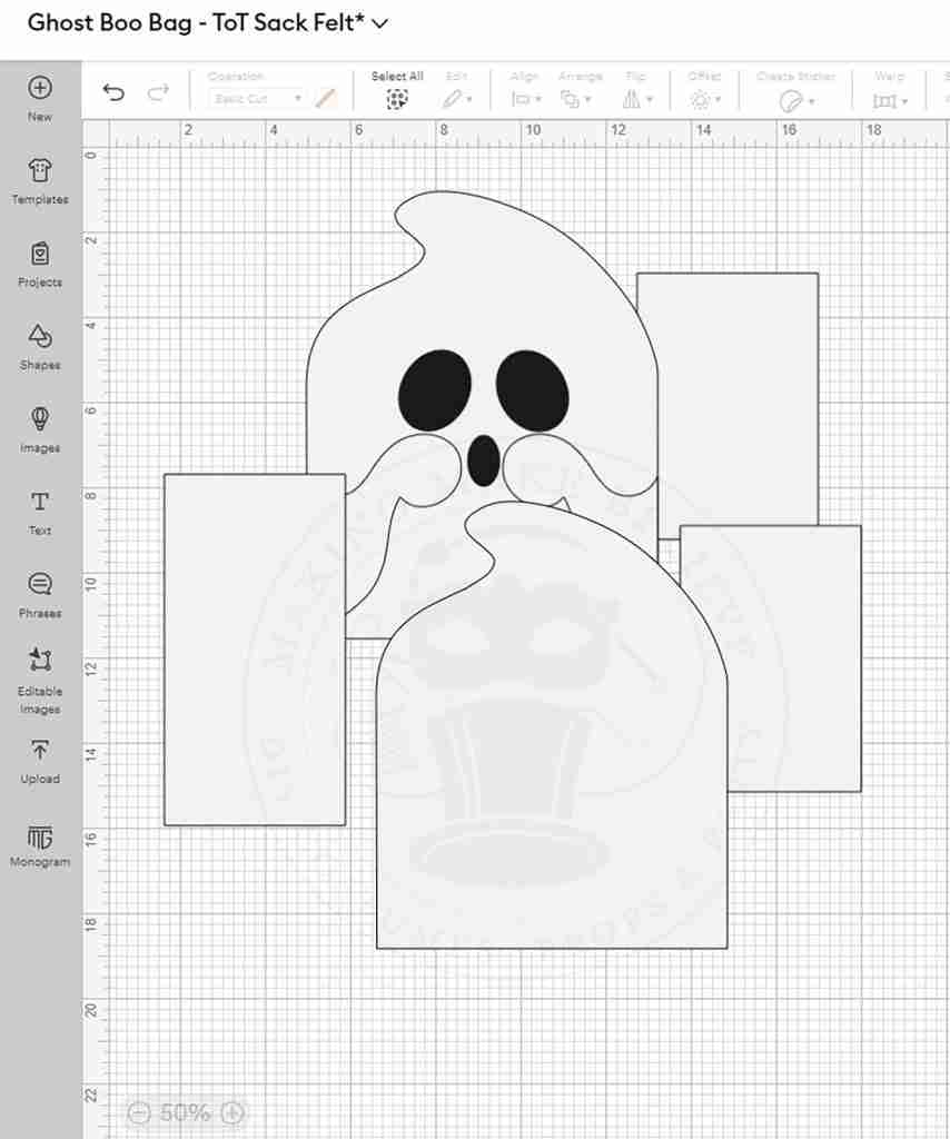 Ghost Trick or Treat Cricut Design Space SS