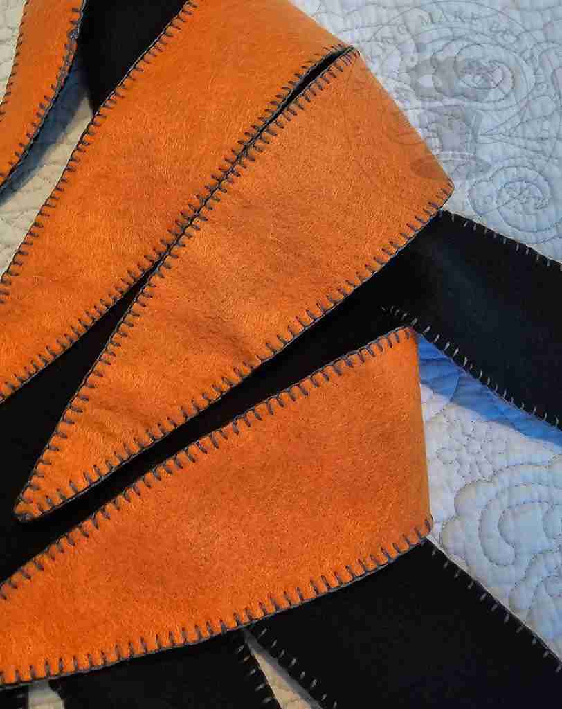 Blanket Stitch Detail of Halloween Jester Clown Collar