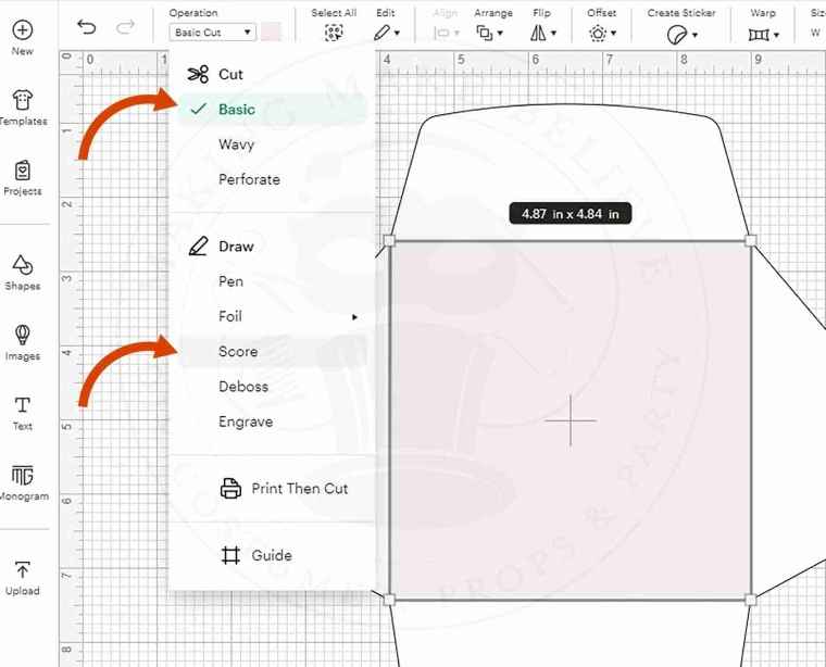 Change Envelope Lines in Cricut Design Space