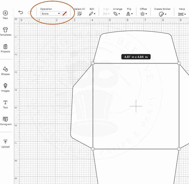 Envelope Lines Changed To Score in Cricut Design Space