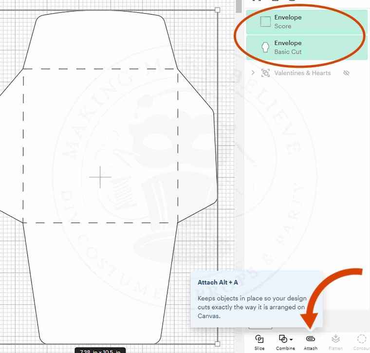 Select All Envelope Layers in Cricut Design Space
