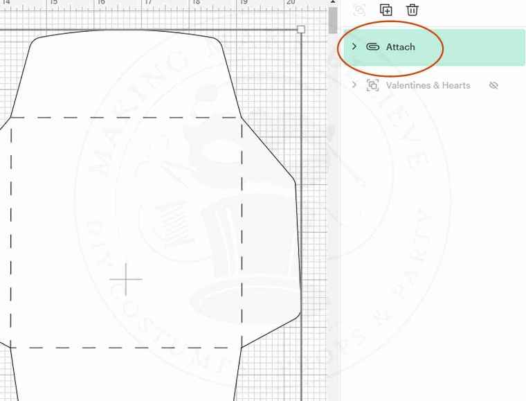 All Envelope Layers Attached in Cricut Design Space
