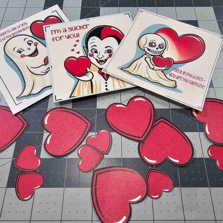 Spooky Valentines and Hearts Cut Out