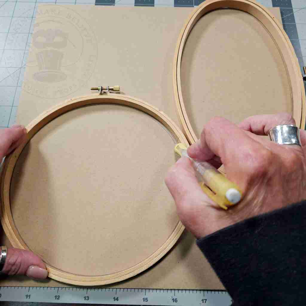 Trace Interior of Hoops onto Cardboard