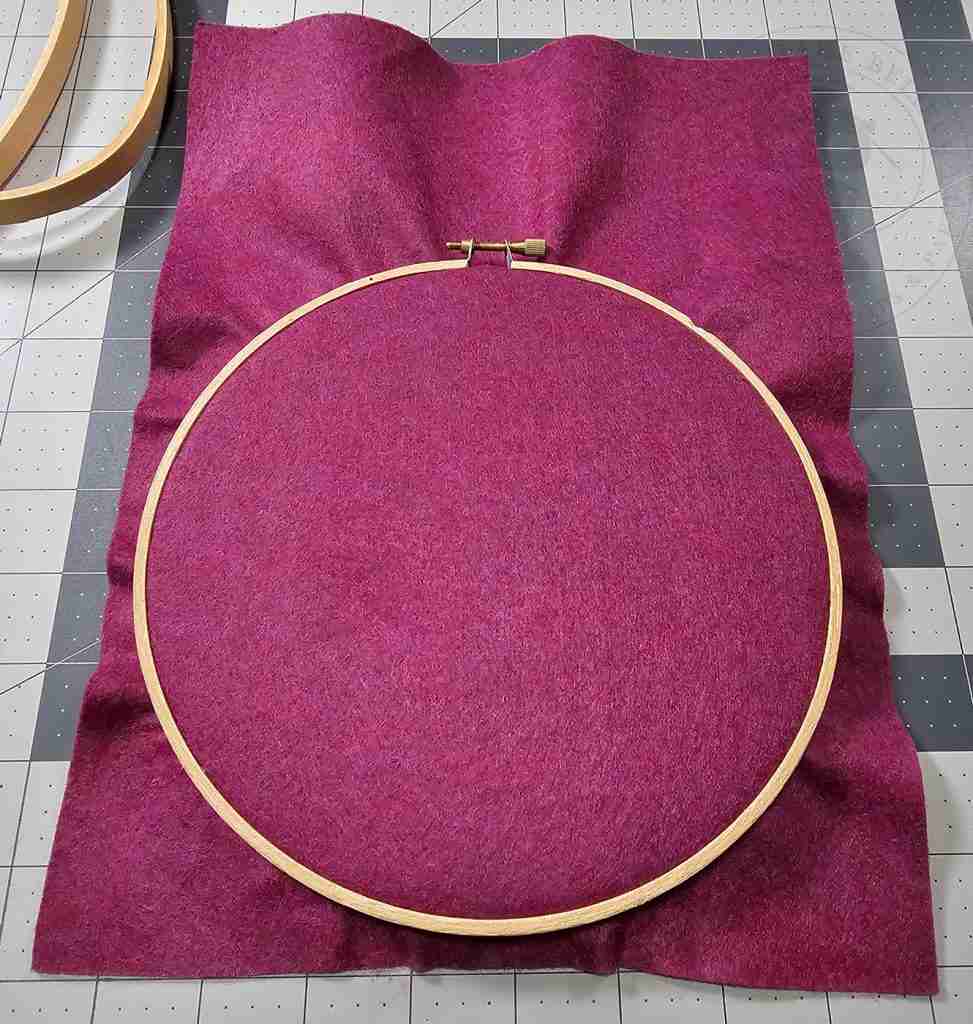 Place Felt into Hoop