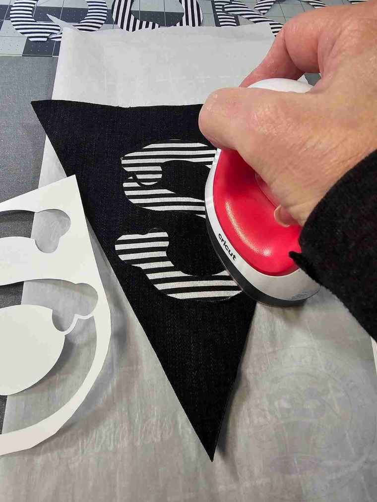 Press Letter Onto Pennant with Iron