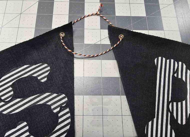 Pennants Strung Onto Cording