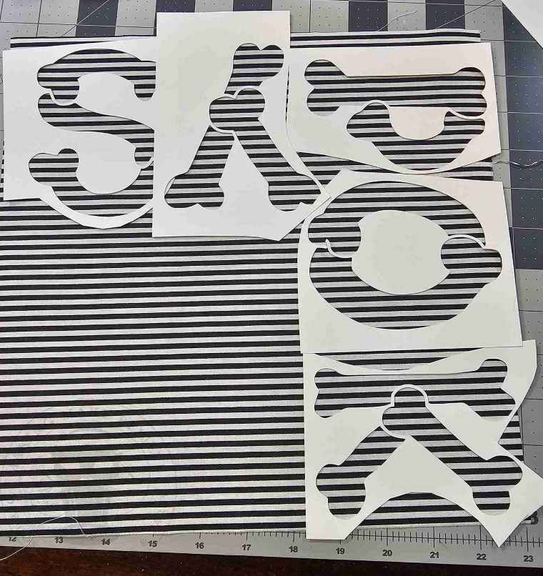 Cut Apart Stencil Pieces