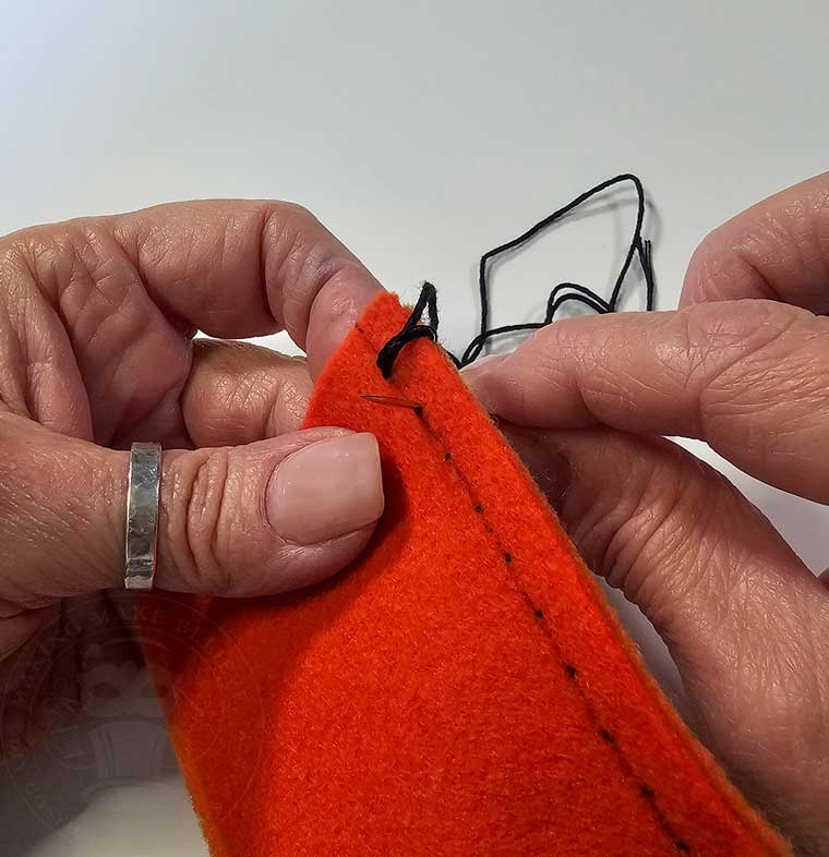 Insert Needle From Back Through Layers