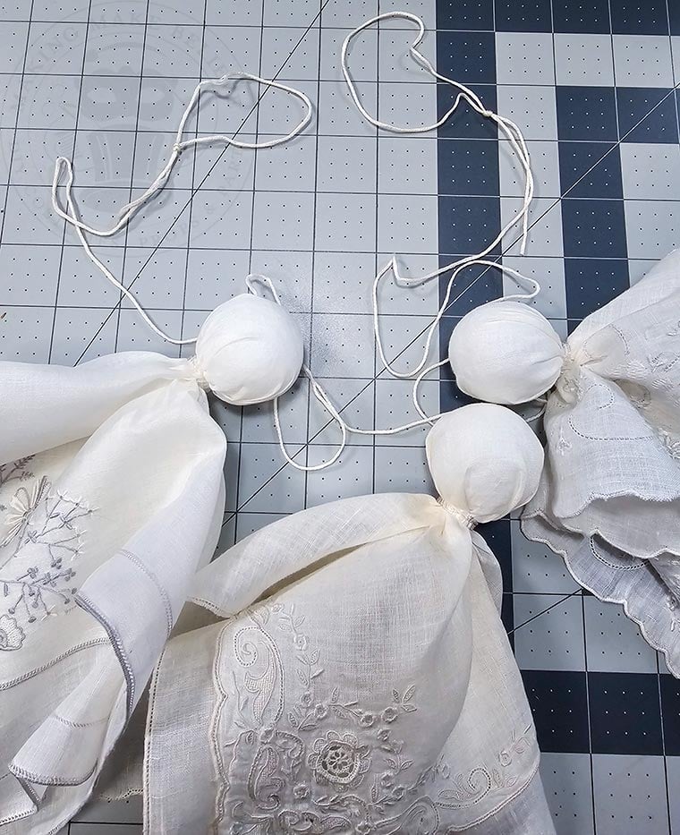 Add Loop for Hanging Hankie Ghost Garland