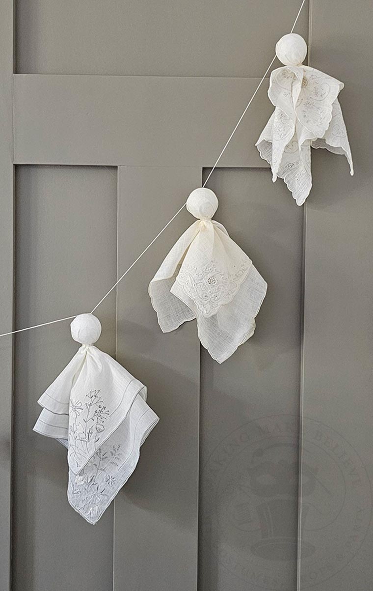 Vintage Hankie Ghost Garland