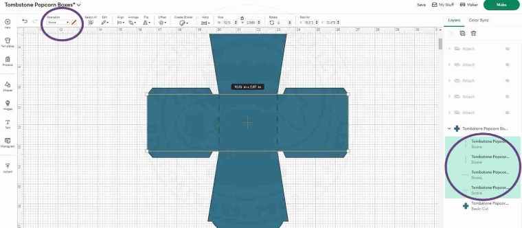 Lines Scored in Cricut Design Space