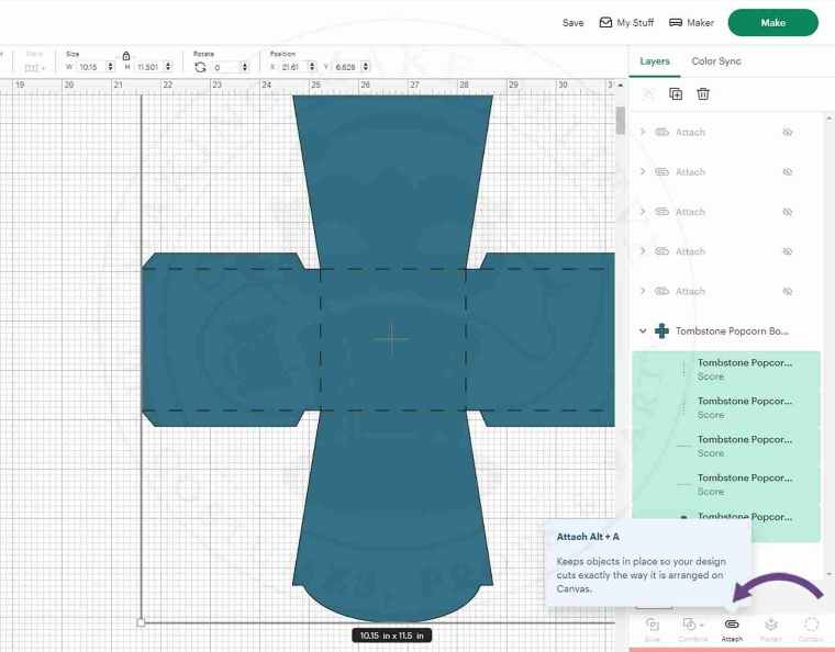 Attach All Layers in Cricut Design Space