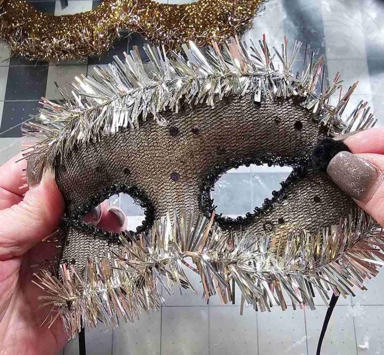 NYE Masquerade Mask with Trim Added