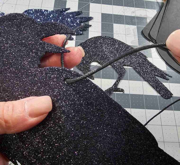 Add Hanger To Glitter Raven Decoration