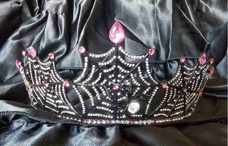 Pink Gem Spider Web Tiara
