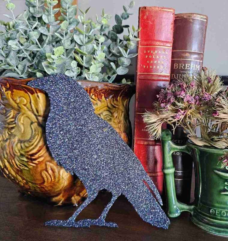 DIY Glitter Raven Decorations