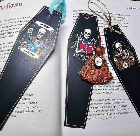 Skeleton Coffin Bookmarks