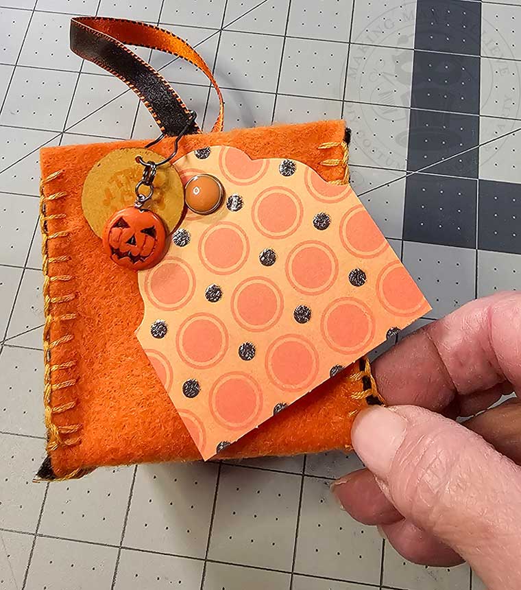 Add Embellishments to Halloween Boo Bag