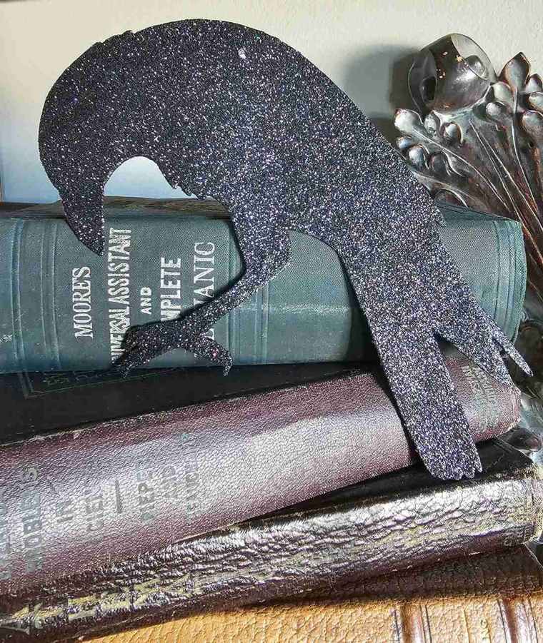 DIY Glitter Raven Decorations